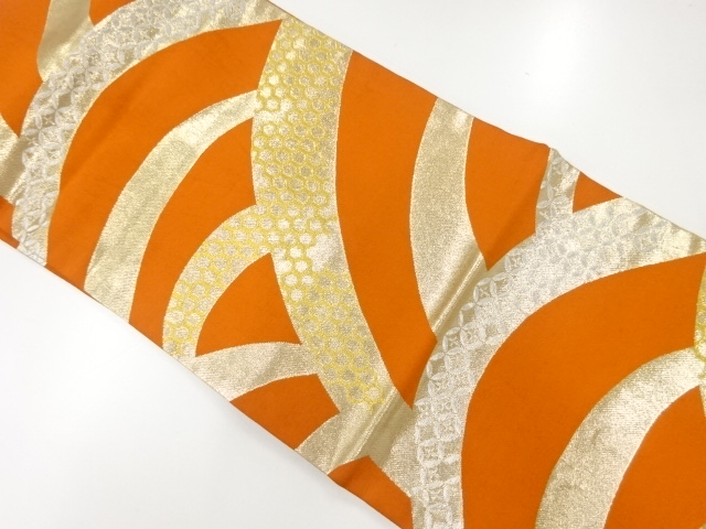 JAPANESE KIMONO / ANTIQUE NAGOYA OBI / SILK / WOVEN CLASSICAL PATTERN